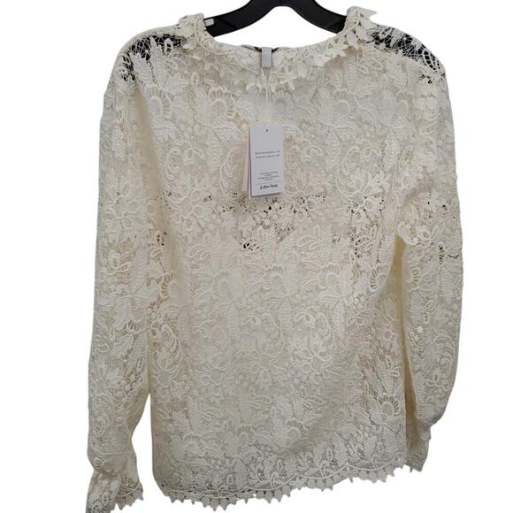 💫NWT & Other Stories Relaxed Scalloped Ruffle Lace Blouse $128 - 6 - Picture 2 of 5